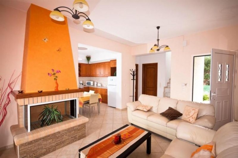 Kampia Kreta, Kampia: Erhöhter Meerblick in griechischer Landschaft Haus kaufen